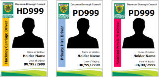 Taxi drivers id cards example